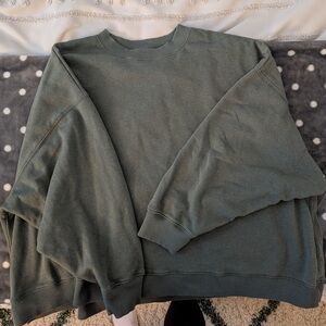 American Eagle Oversized Olive Green Crewneck